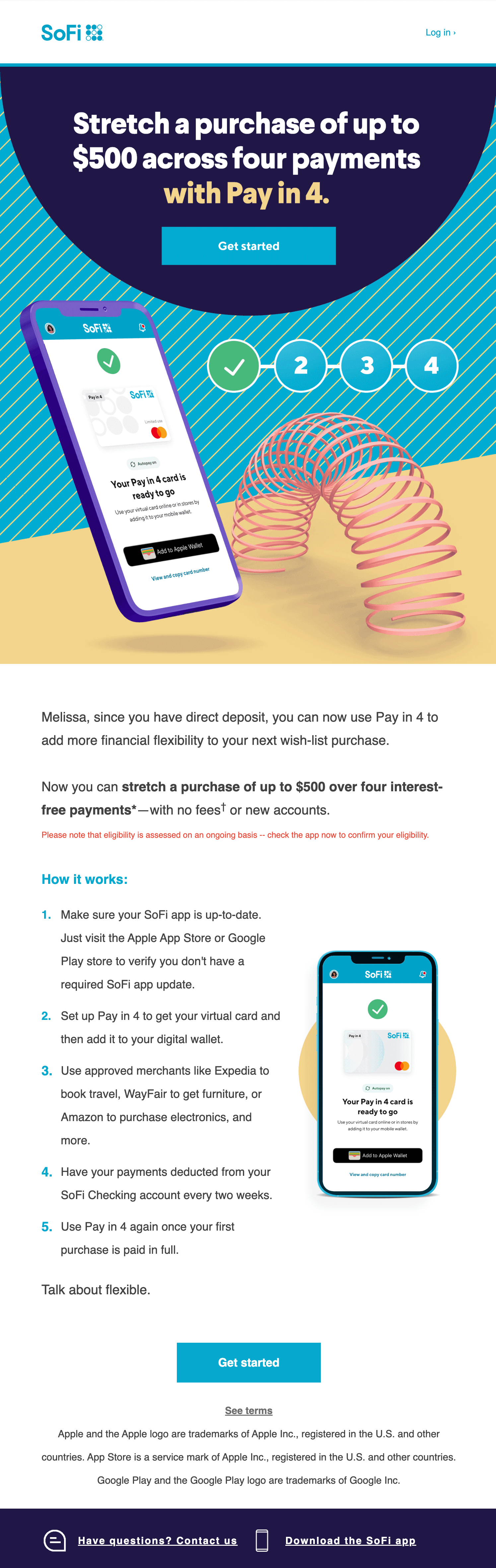 Checking and Savings Pay-in-4