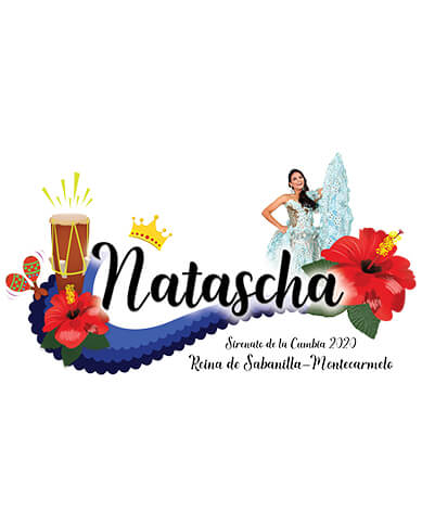 Natascha Salas Reina de Carnaval brand and merchandise design — logo and t-shirt by Melissa Cadavid